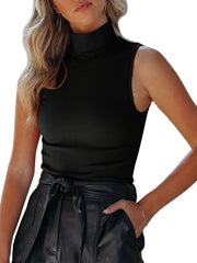 Women's Turtleneck Knit Sweater Vest