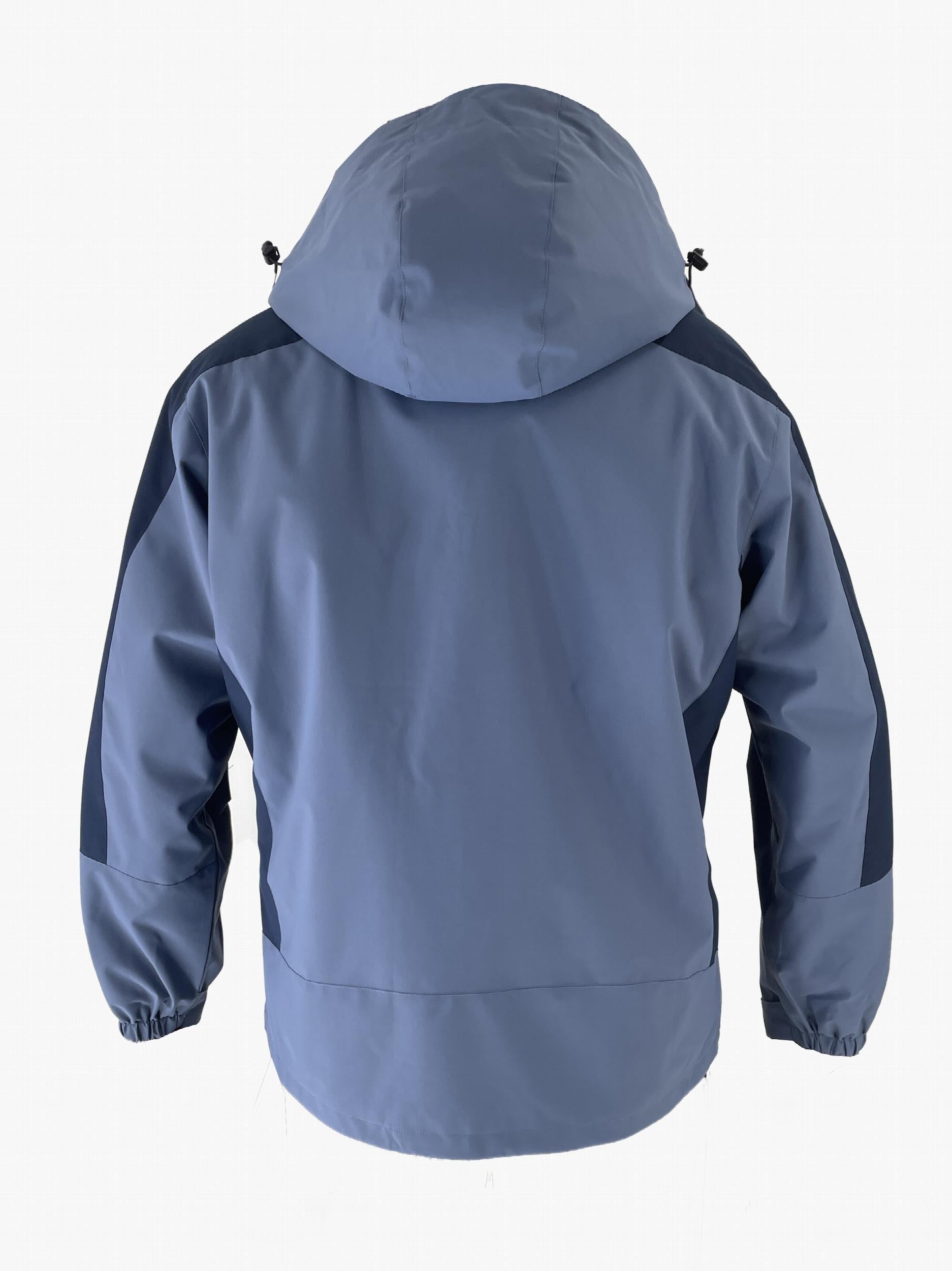  Colorblock Zipper Drawstring Hooded Outdoor Jacket