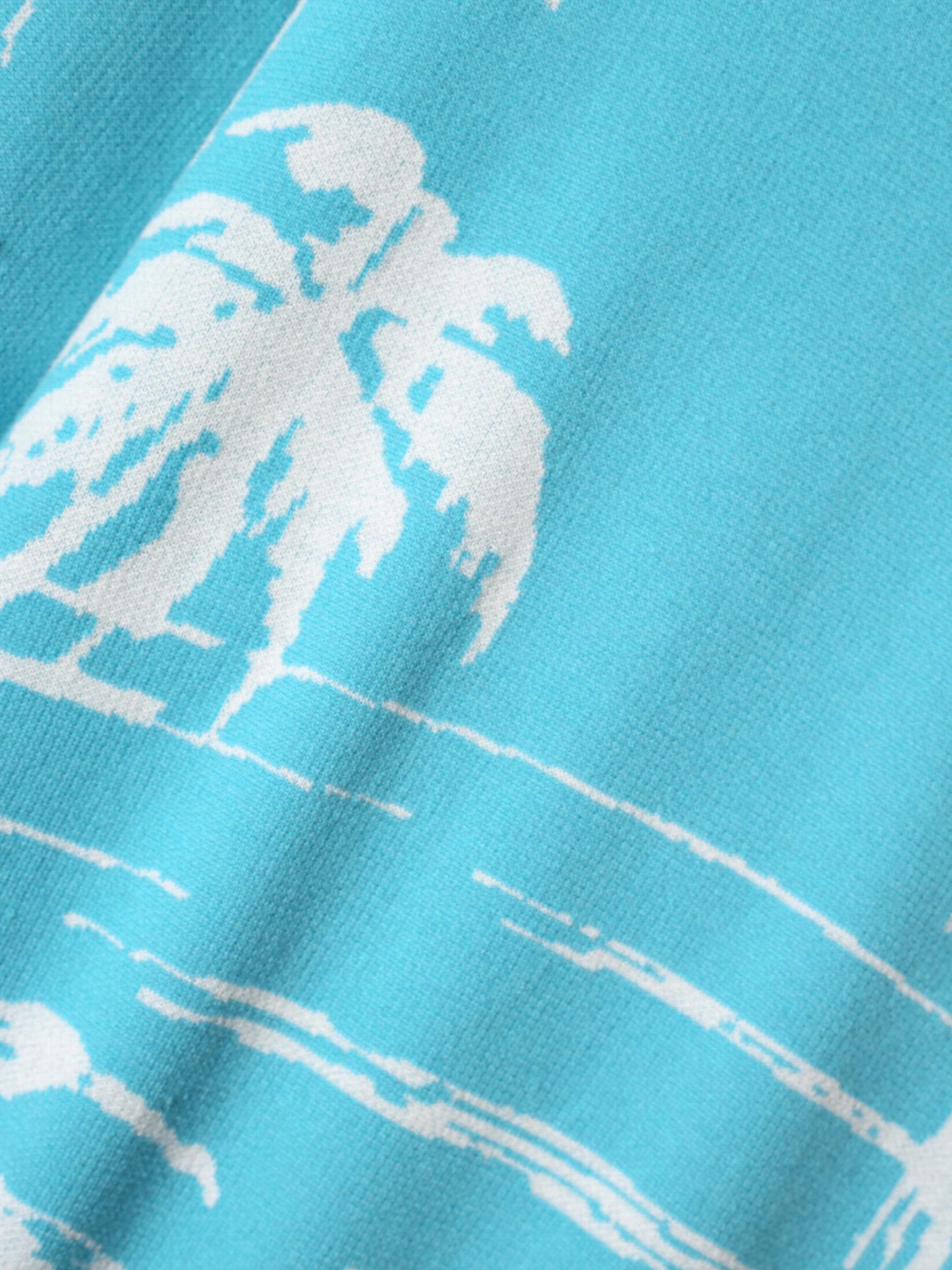 Coconut Tree Pattern Knitted Sweater Men's Casual Warm Crew Neck Pullover