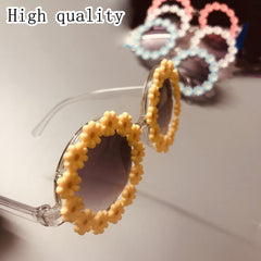 2pcs Baby Girls Bowknot Hairbands & Flower Sunglasses Set