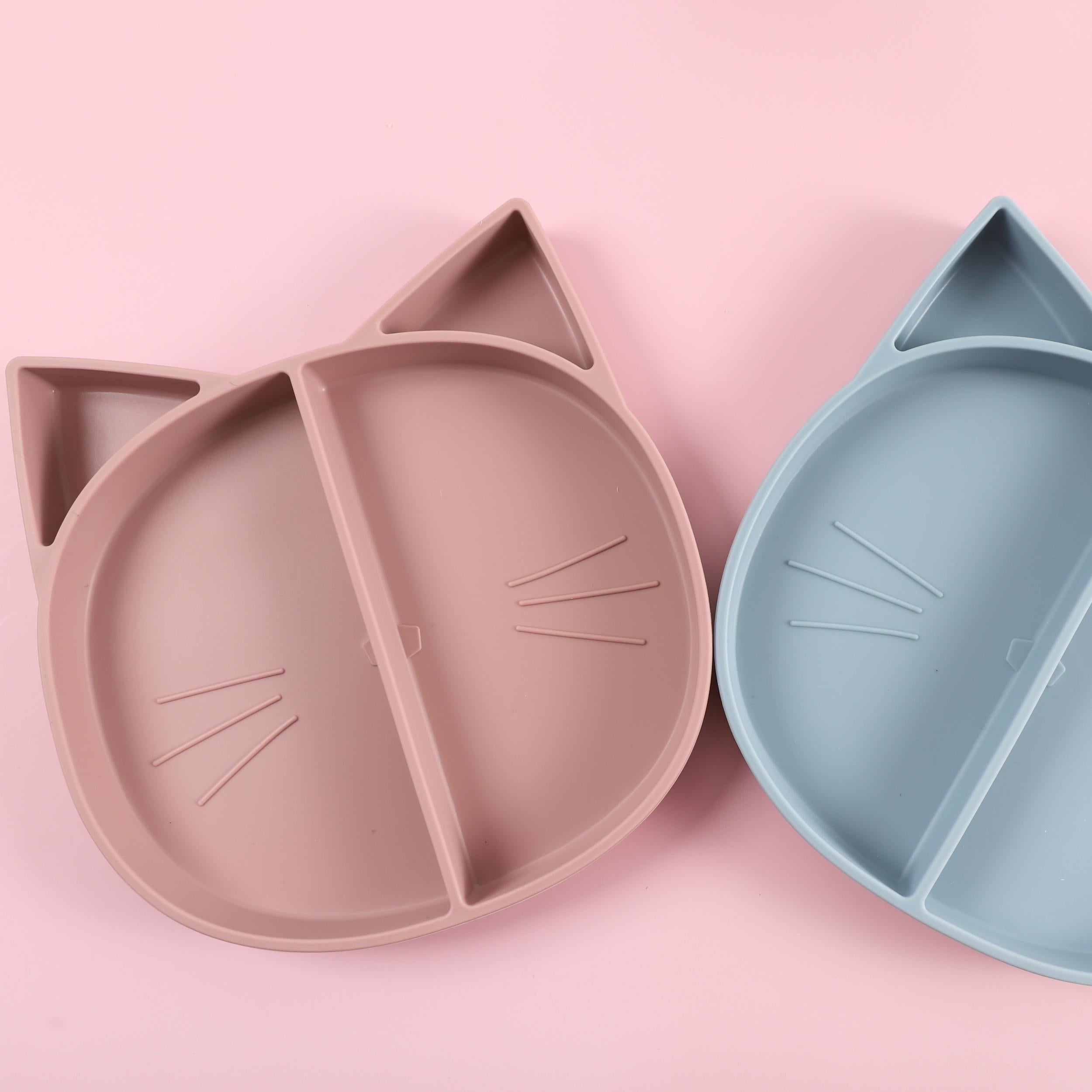 Silicone Children's Dinner Plate Compartment Cat Design