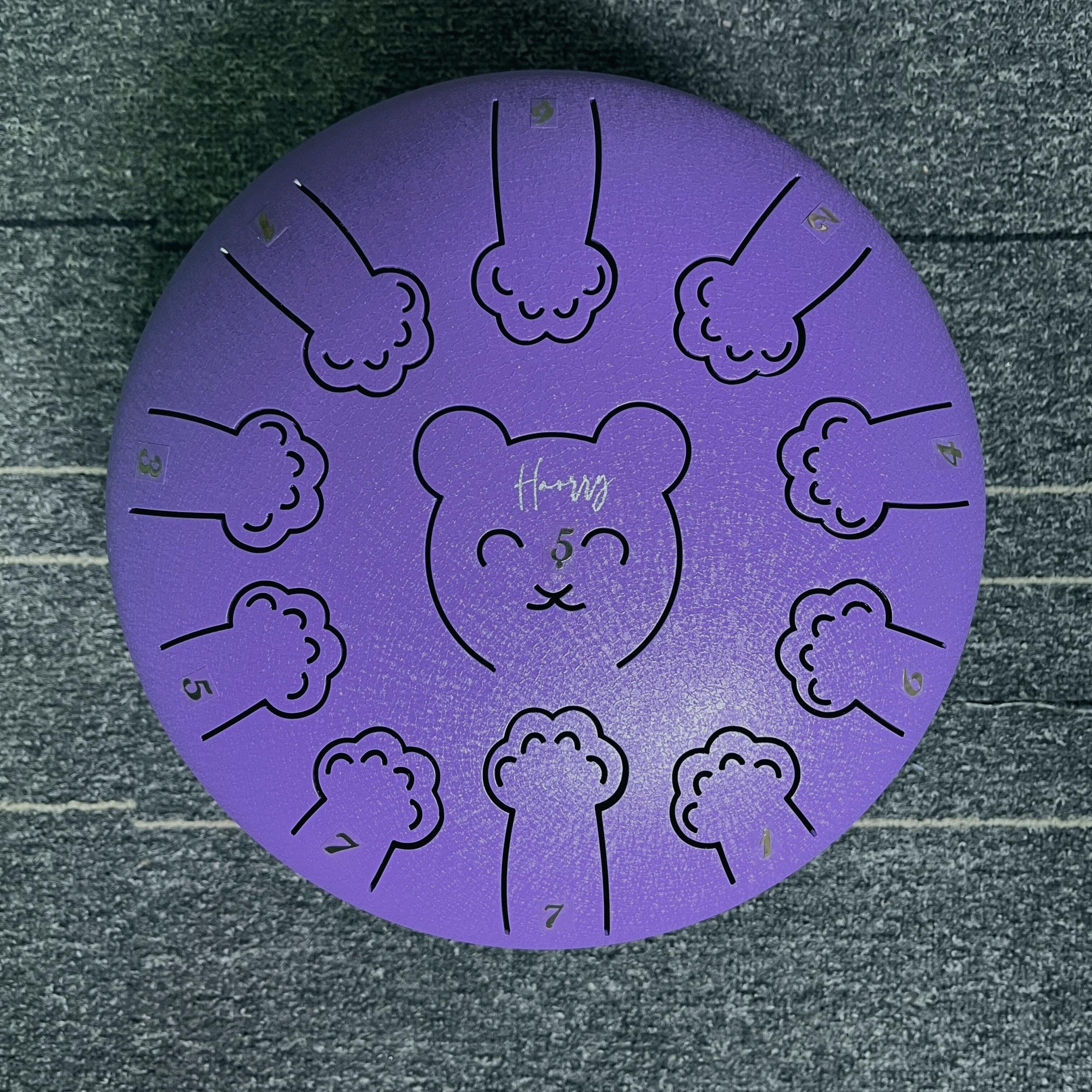 25cm 11-tone Panda Steel Tongue Drum Percussion Set