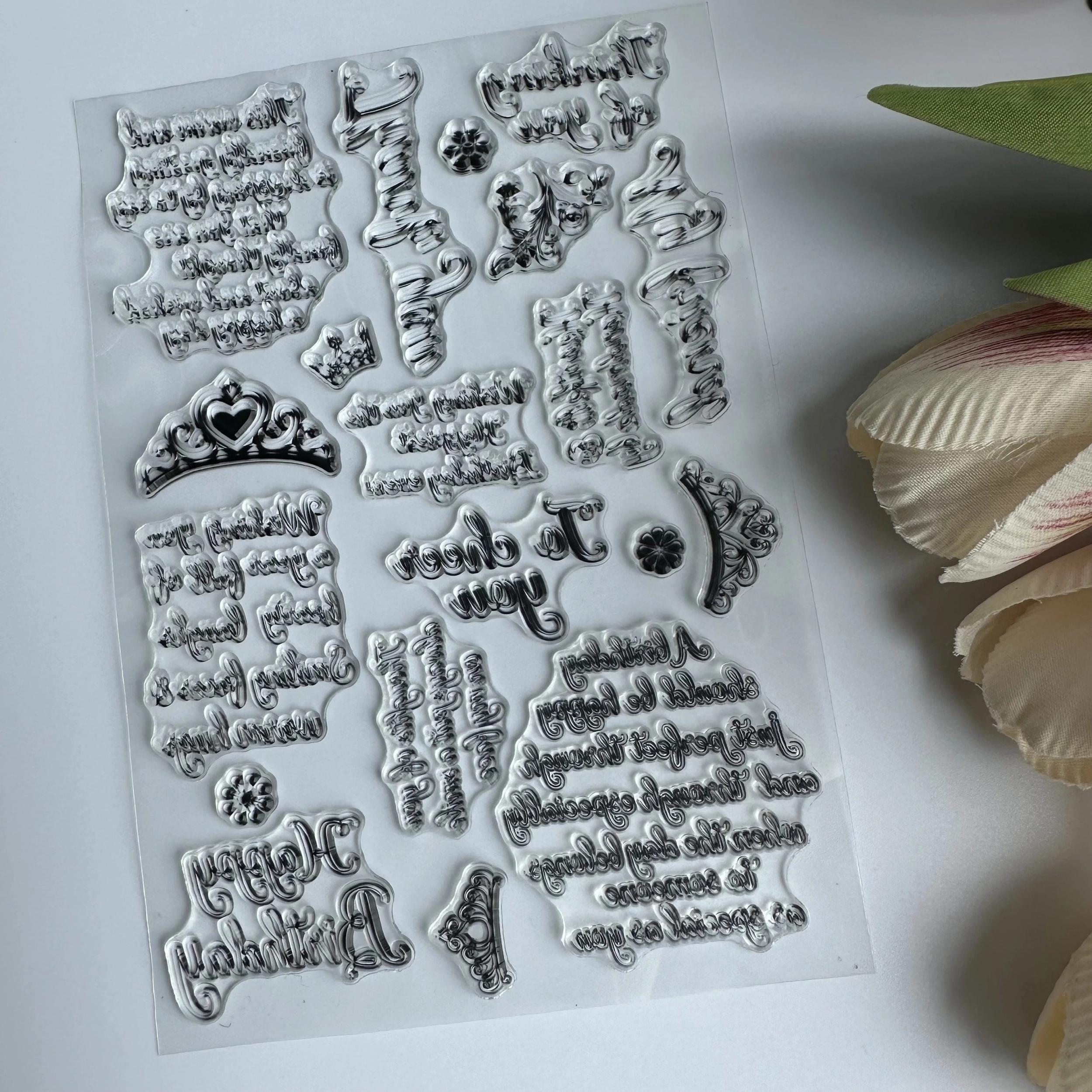 Birthday Wishes Clear Rubber Stamp Set for Card Decoration and DIY Crafts