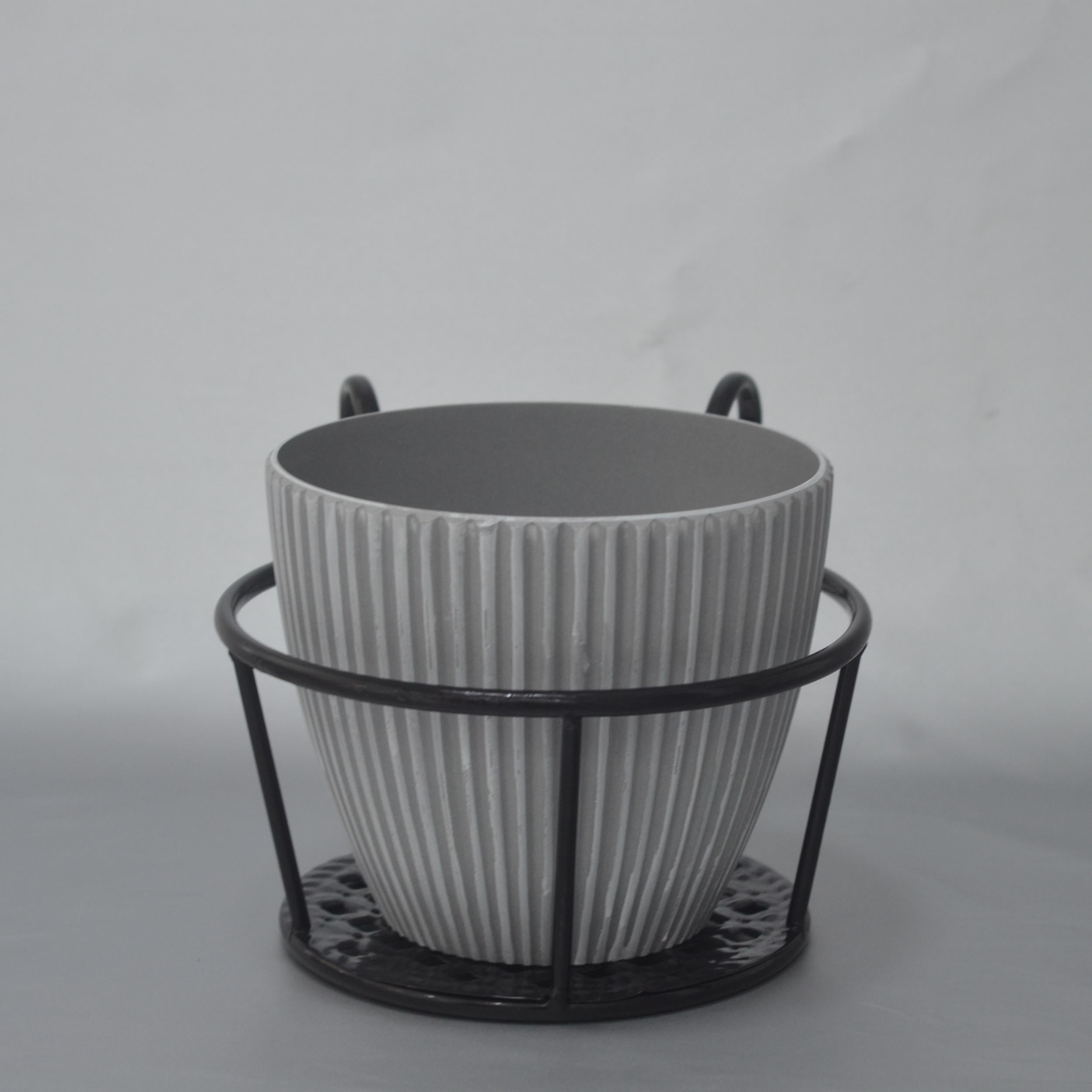 Balcony Iron Flower Pot Rack Over the Rod Flower Planter Holder