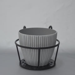 Balcony Iron Flower Pot Rack Over the Rod Flower Planter Holder