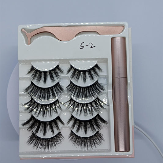 5 Pairs Magnetic Eyelashes With Eyeliner And Tweezer No Glue Needed
