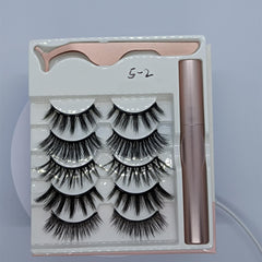 5 Pairs Magnetic Eyelashes With Eyeliner And Tweezer No Glue Needed