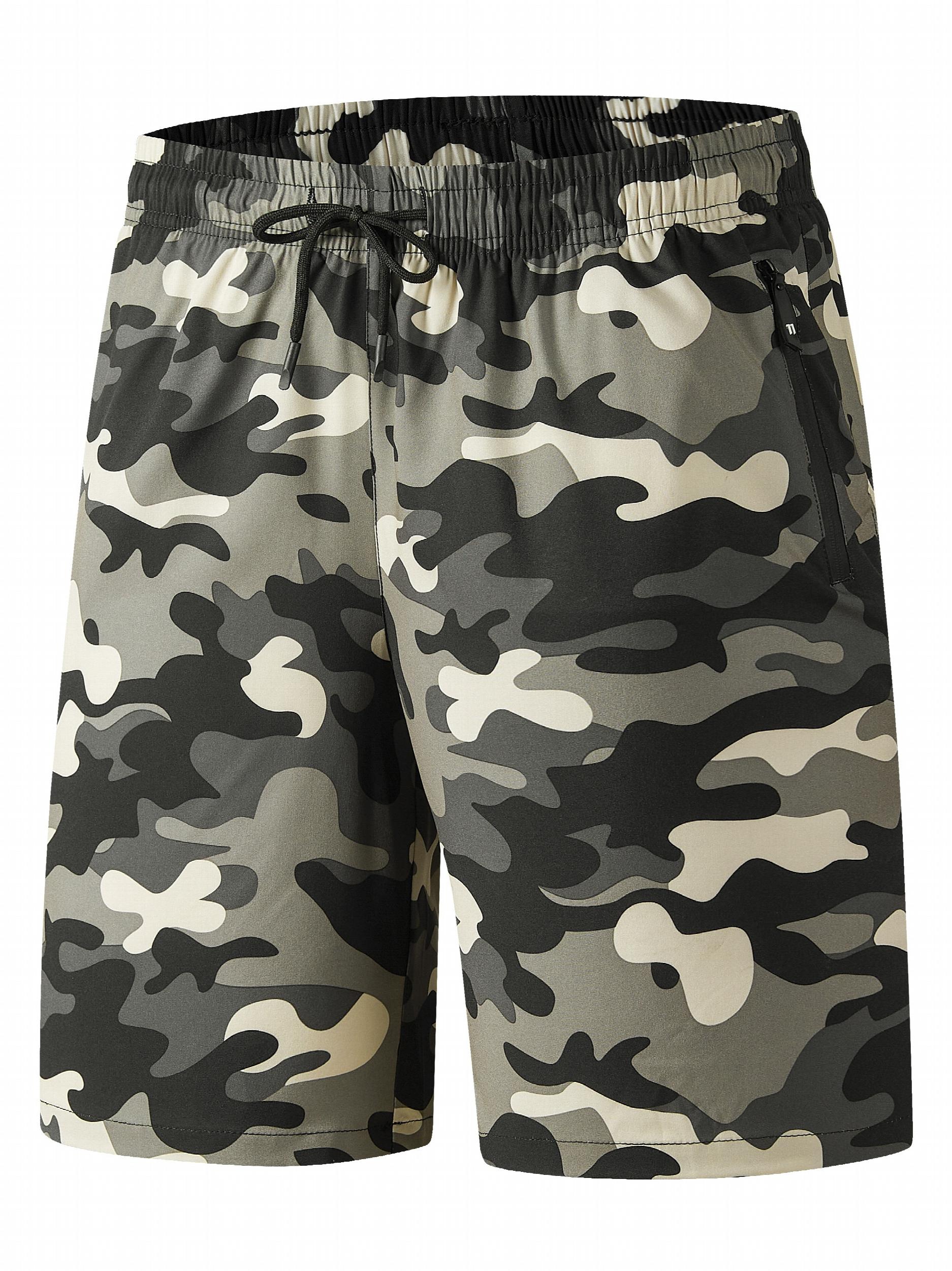 Men's Quick Dry Shorts with Zipper Pockets, Summer Drawstring