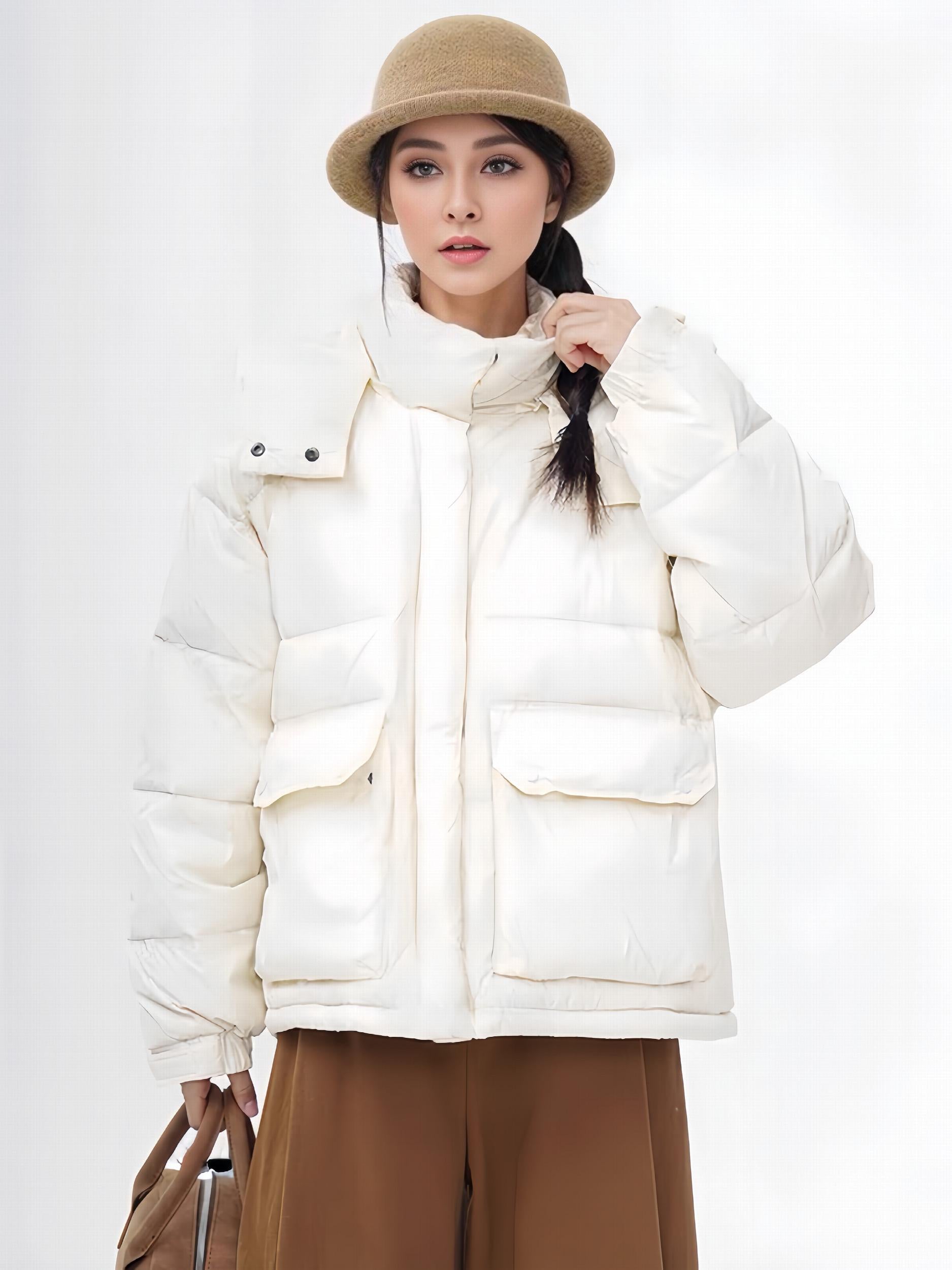 Women's Hooded Puffer Jacket Casual Winter Lightweight