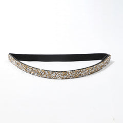 Yellow Full Rhinestone Elastic Belt for Party Prom