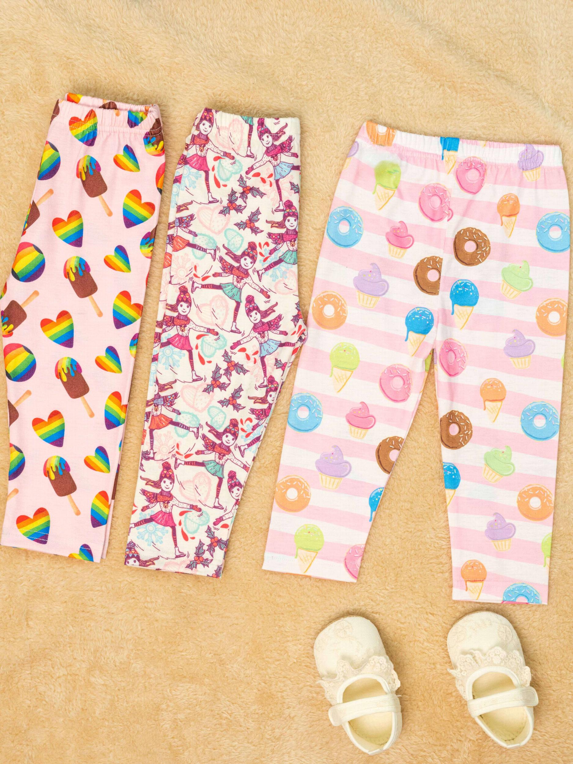 2pcs Baby Girls Cartoon Leggings Soft Ankle Pants