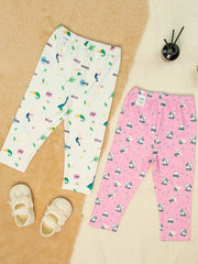 2pcs Toddler Baby Girls Cartoon Leggings Soft Ankle Tight Pants
