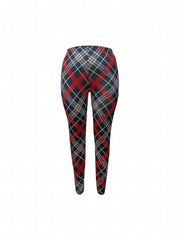  Plaid Print Skinny Trousers