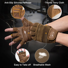 Silicone Protective Non Slip Gym Gloves for Pull Bar & Dumbbell Training
