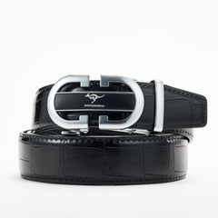 AODIDAISHU Men's Crocodile Pattern PU Leather Belt