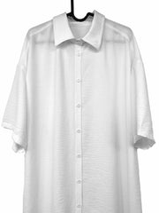  Solid Button Up Short Sleeve Maxi Shirt Dress