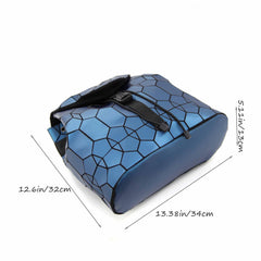 Geometric Argyle Pattern Backpack Drawstring Shoulder Bag Large Capacity