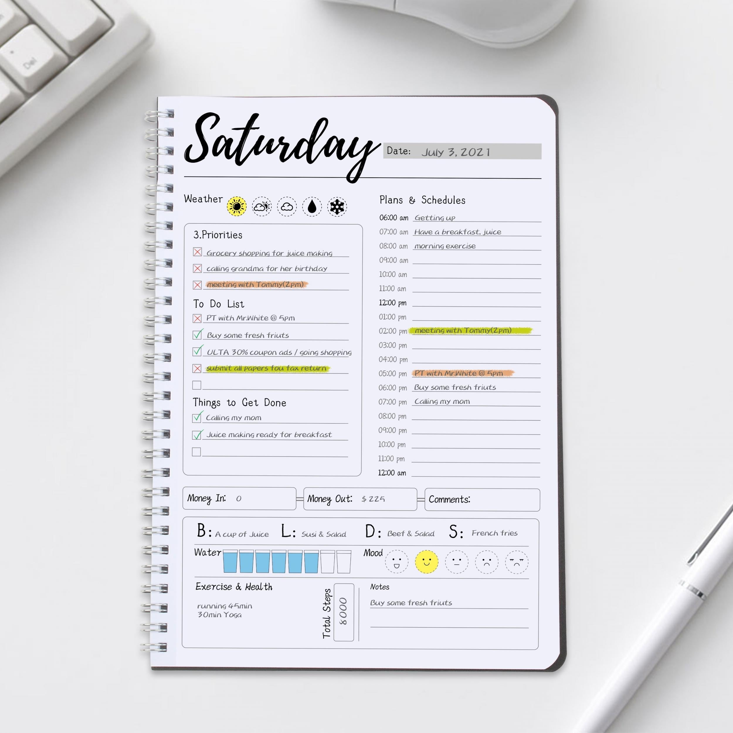 Weekly Planner Daily Planner To Do List Expense Tracker