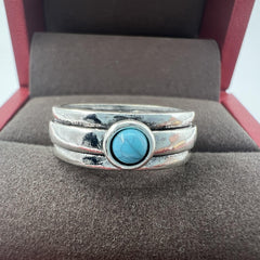 Vintage Turquoise Finger Ring Statement Jewelry