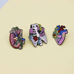 Men's Organ Floral Zinc Alloy Brooch Backpack Accessory