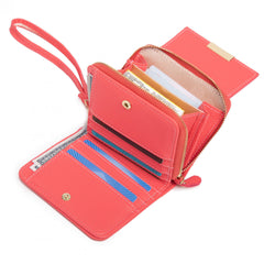 Solid Short Wallet Clutch Coin Purse Credit Card Holder Wristband
