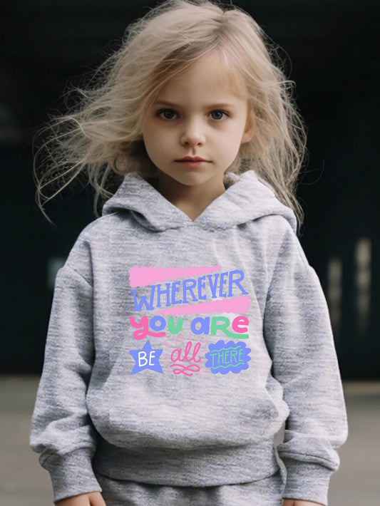 Girls Long Sleeve Hooded Sweatshirt & Sweatpants Set