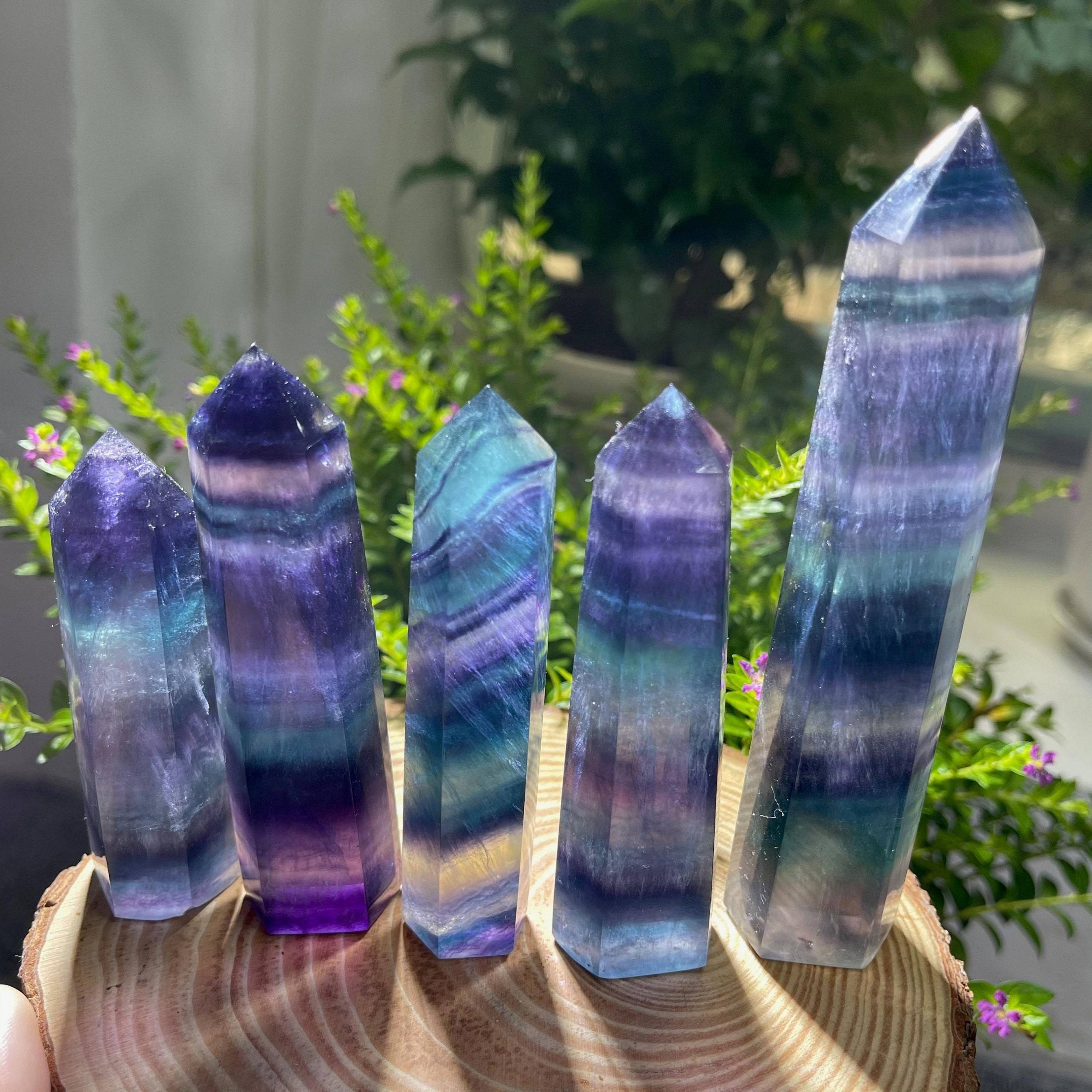 4 Inch Rainbow Crystal Tower Healing Point Wand Obelisk Specimen