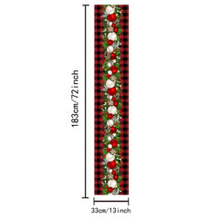Christmas Table Runner Red Plaid Print Polyester Festive Holiday Decoration