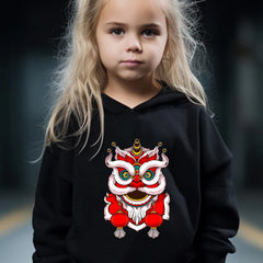 Cute Lion Dance Print Outfit Set for Kids