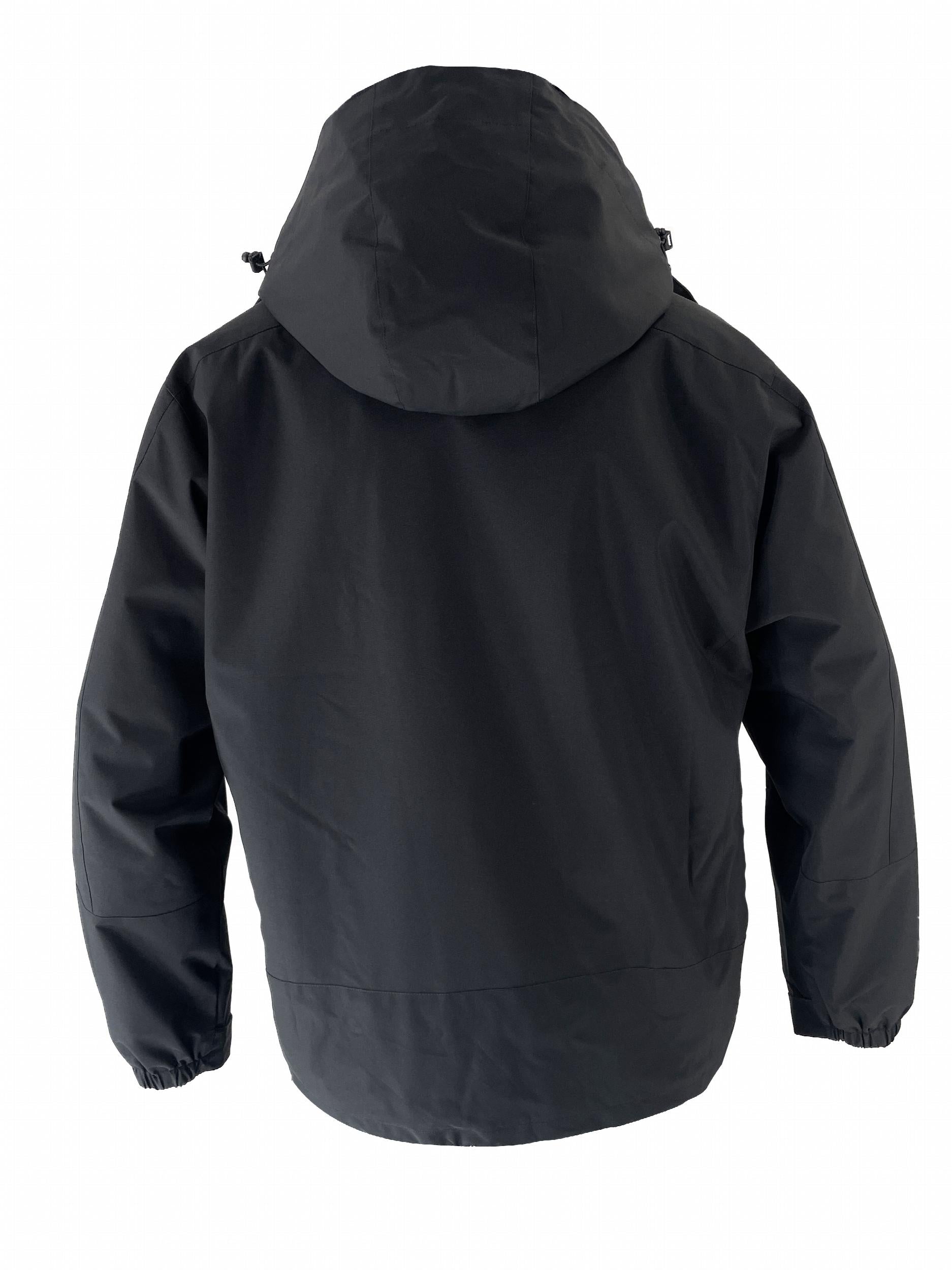  Colorblock Zipper Drawstring Hooded Outdoor Jacket