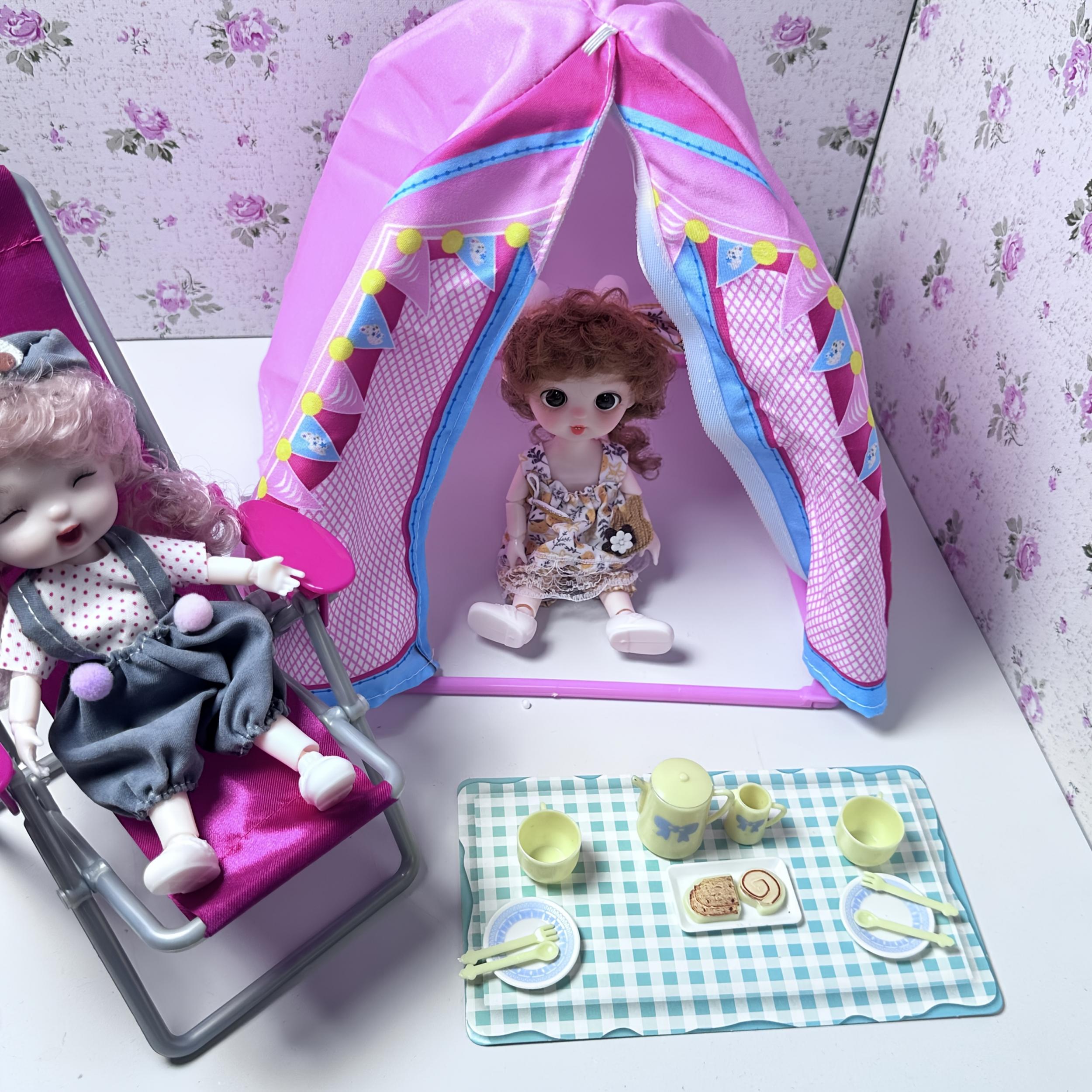 16pcs Dollhouse Decorations Tent Beach Chair Fashionable Camping Accessories