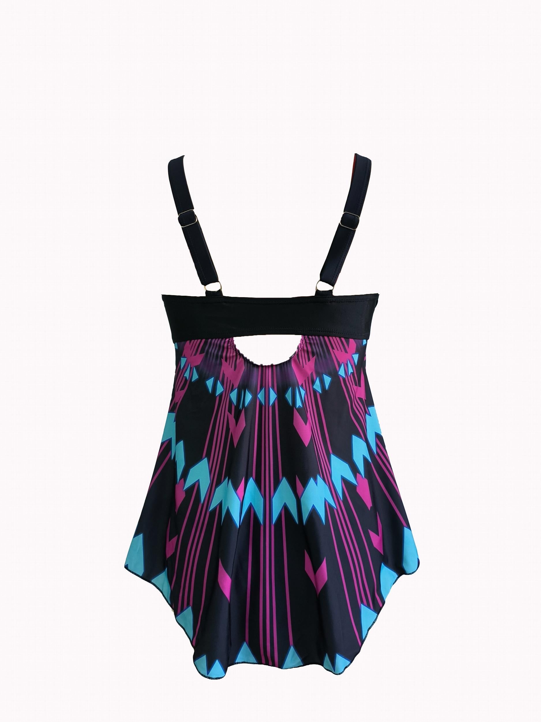  Floral Print Cut Out Swimsuit Set