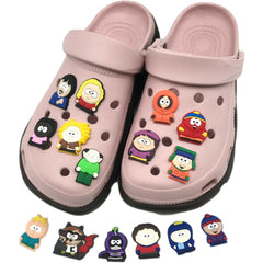 15pcs Cartoon Characters Shoe Charms For Jibbitz Bubble Slides Sandals