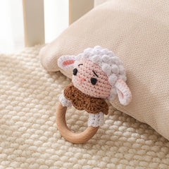 Handcrafted Sheep Rattle Toy for Babies