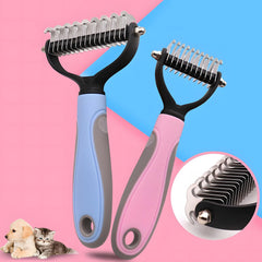 Pet Grooming Brush For Dogs And Cats - Shedding Tool And Hair Removal Comb