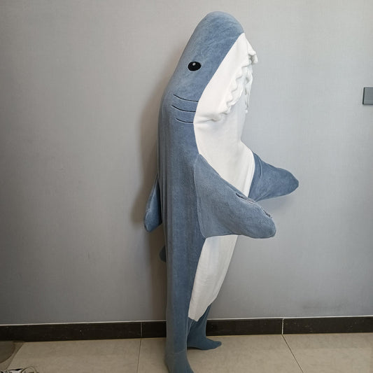 Shark Blanket Flannel Hoodie Sleeping Bag