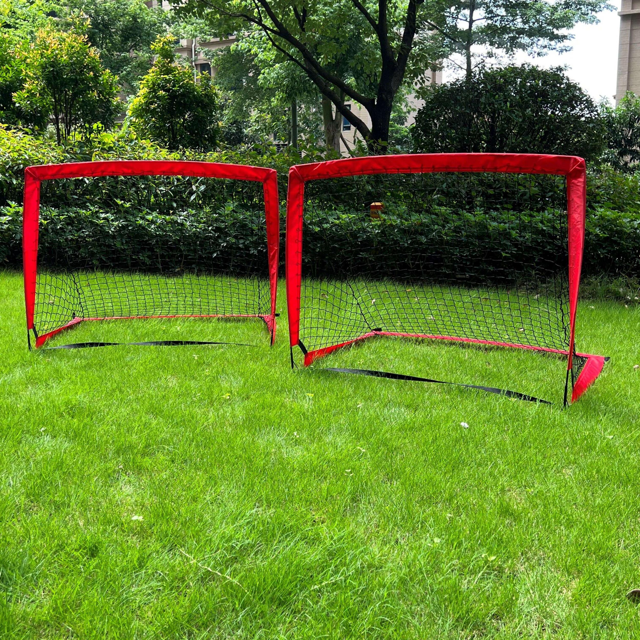 2pcs Portable Soccer Goal Bouncing Net Indoor & Outdoor Training Football Net