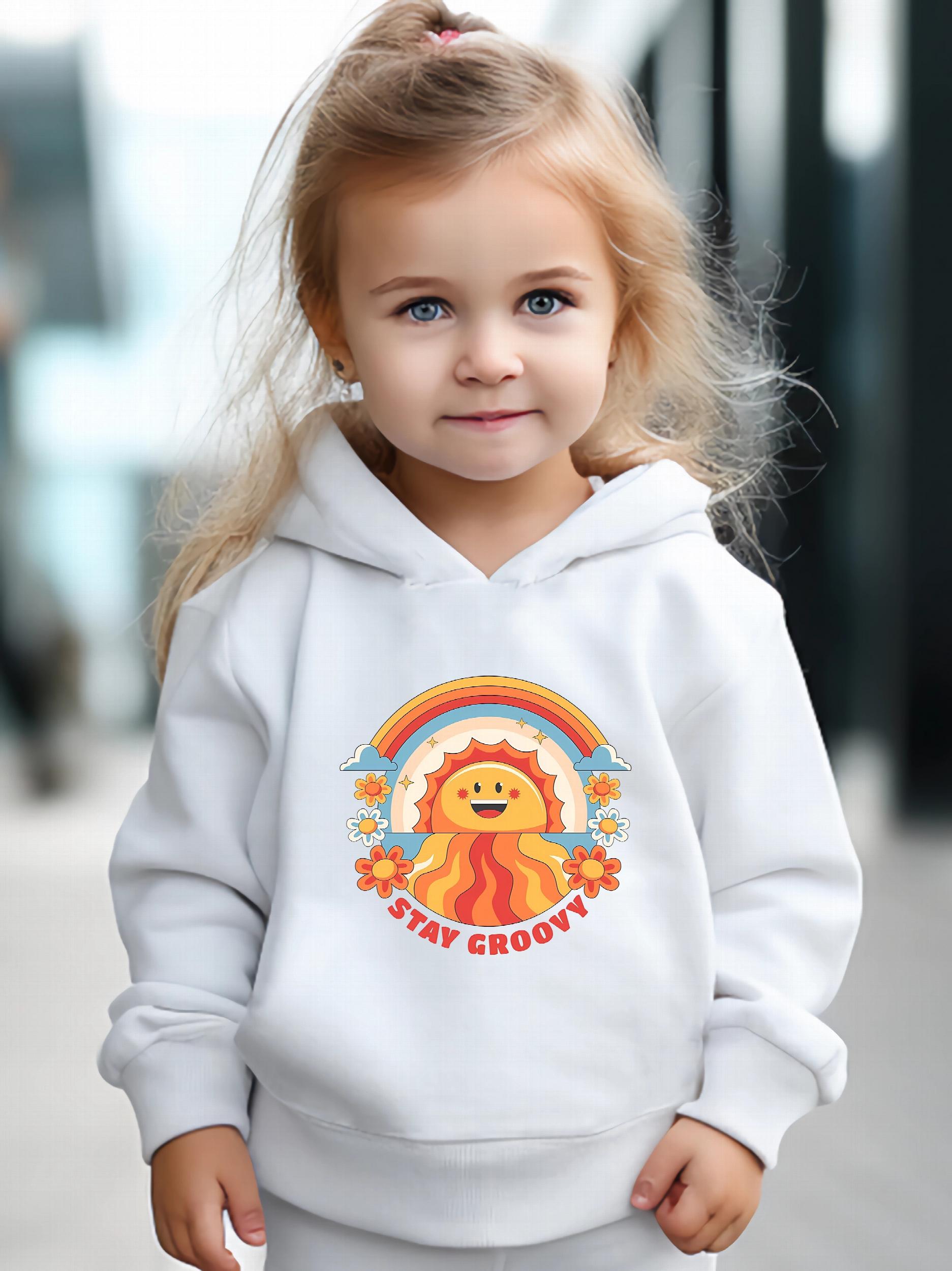 2pcs Sunset Print Outfits Girls Hoodies Jogger Pants Set