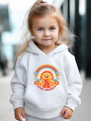 2pcs Sunset Print Outfits Girls Hoodies Jogger Pants Set