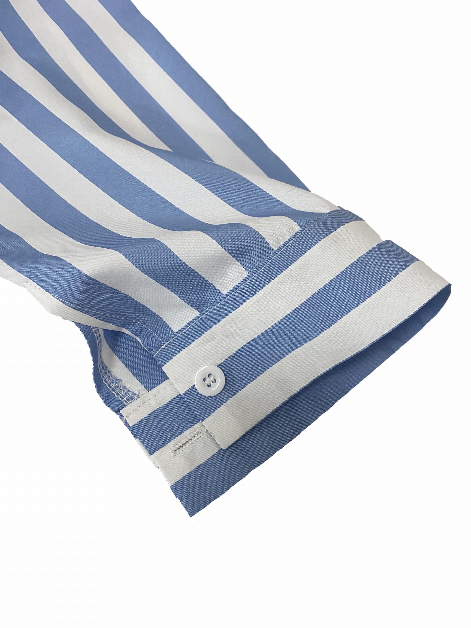  Women's Striped 3/4 Sleeve Button Up Maxi Shirt Dress