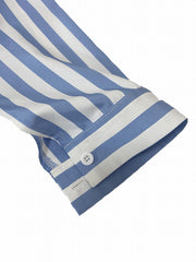 Women's Striped 3/4 Sleeve Button Up Maxi Shirt Dress