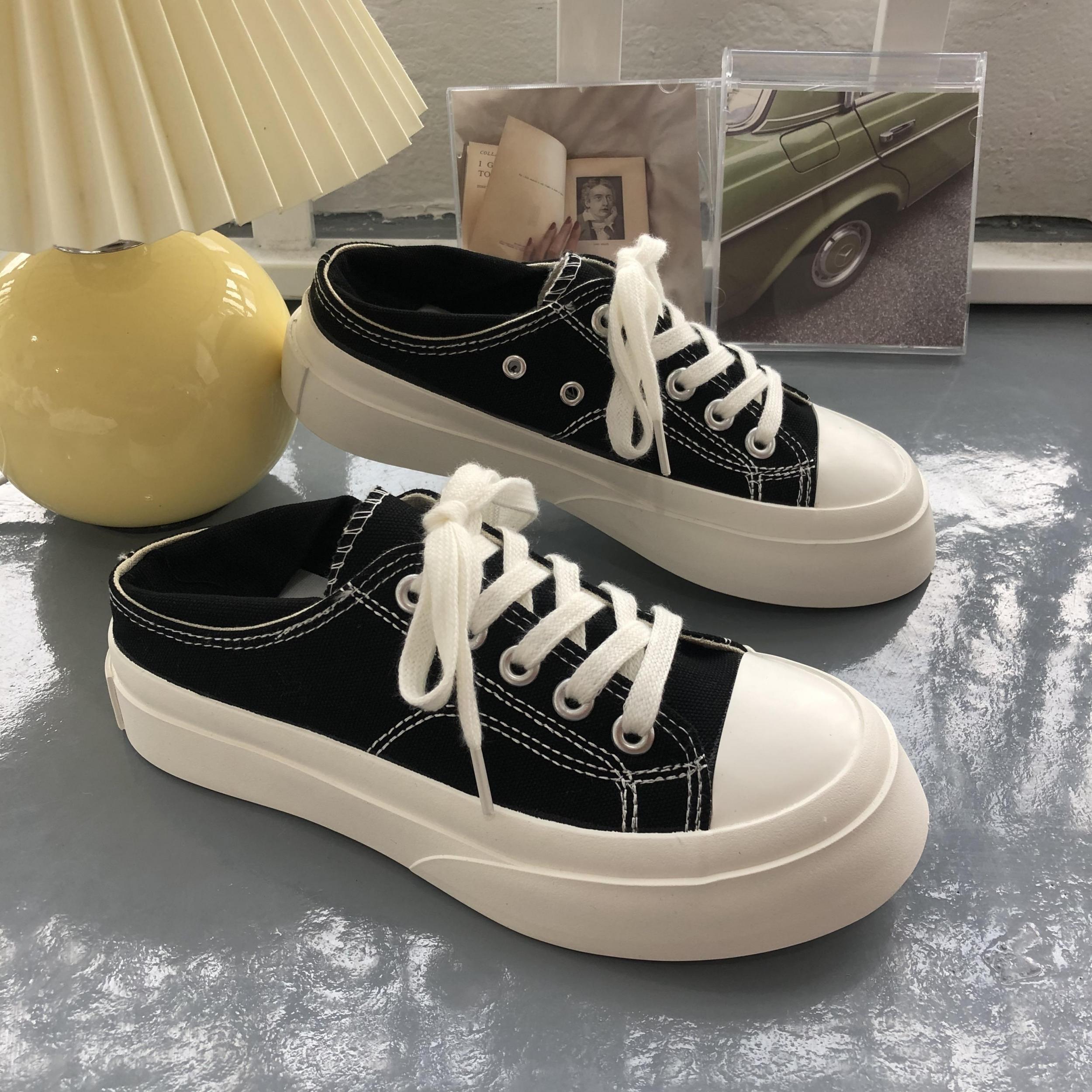 Platform Lace-Up Skate Shoes Low Top Sneakers
