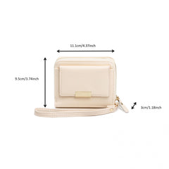 Solid Short Wallet Clutch Coin Purse Credit Card Holder Wristband