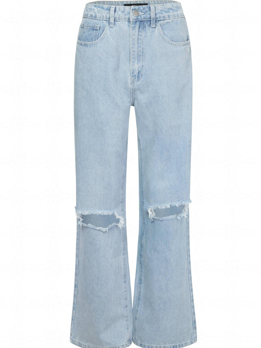 Loose Fit Ripped Denim Jeans for Women