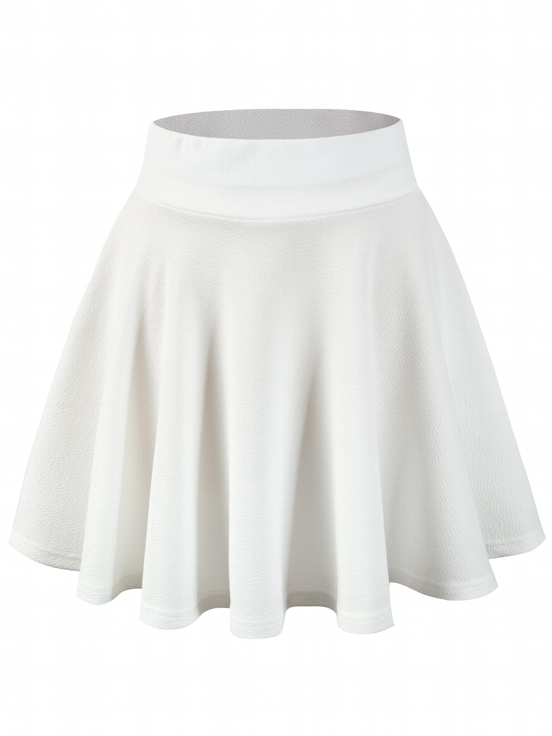 Kpop Solid High Waist Skater Skirts Casual Pleated Comfy Mini Skirts