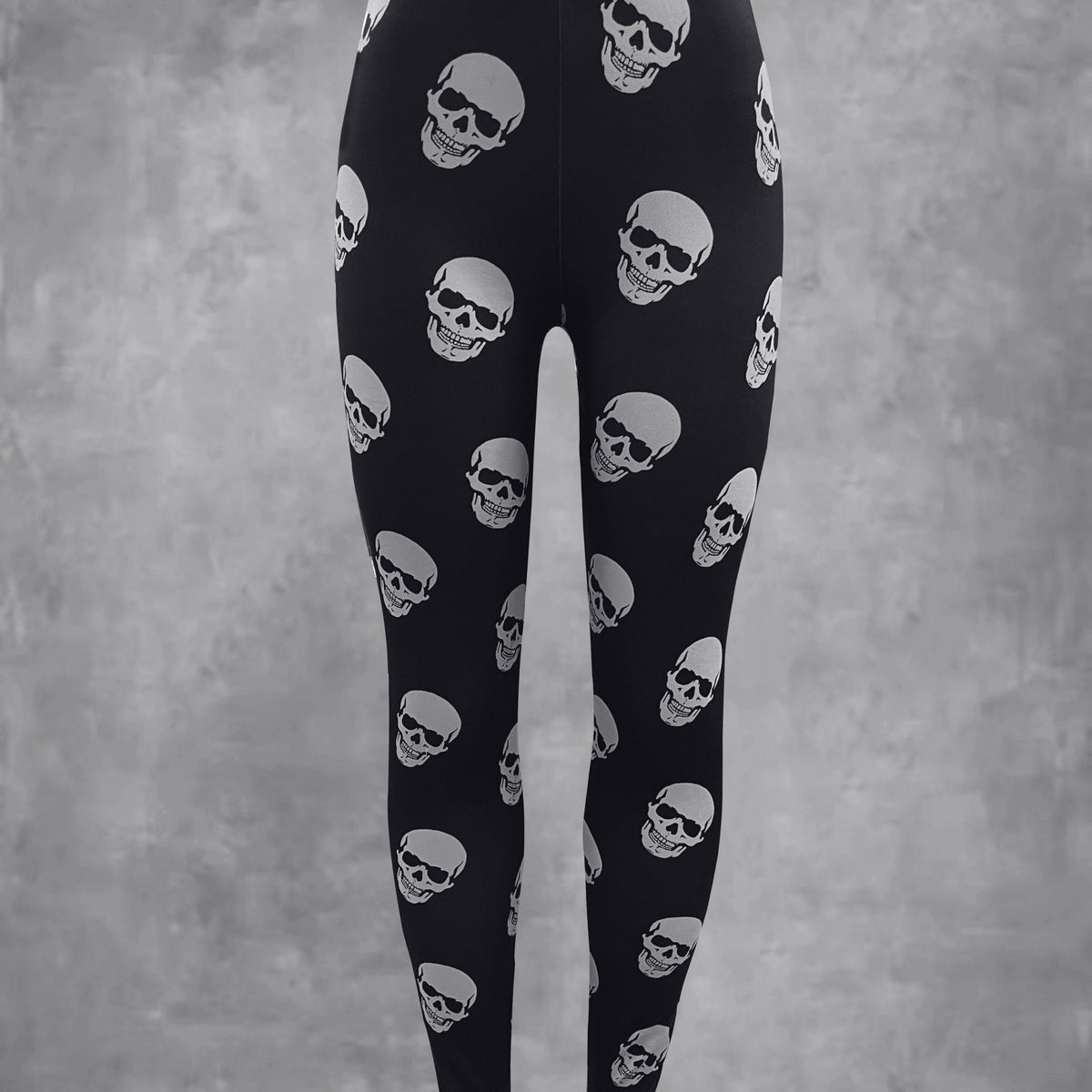Skull Print Skinny Leggings Gothic Stretchy Leggings
