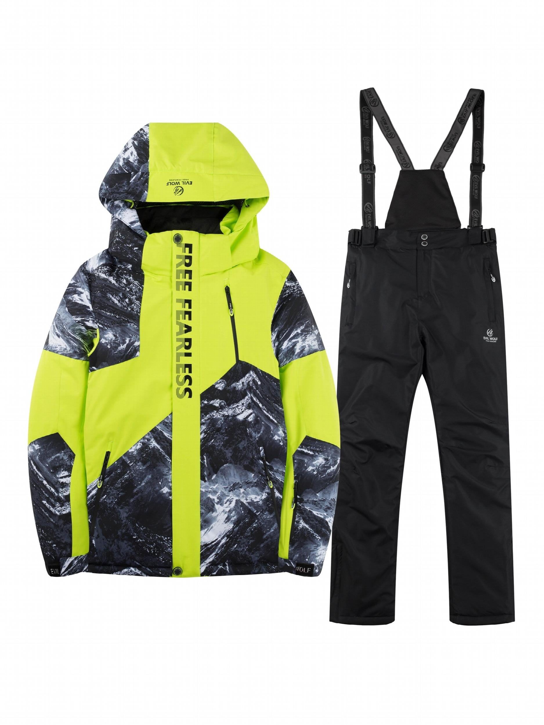 Men's Tie Dye Hooded Jacket & Trouser Ski Suit