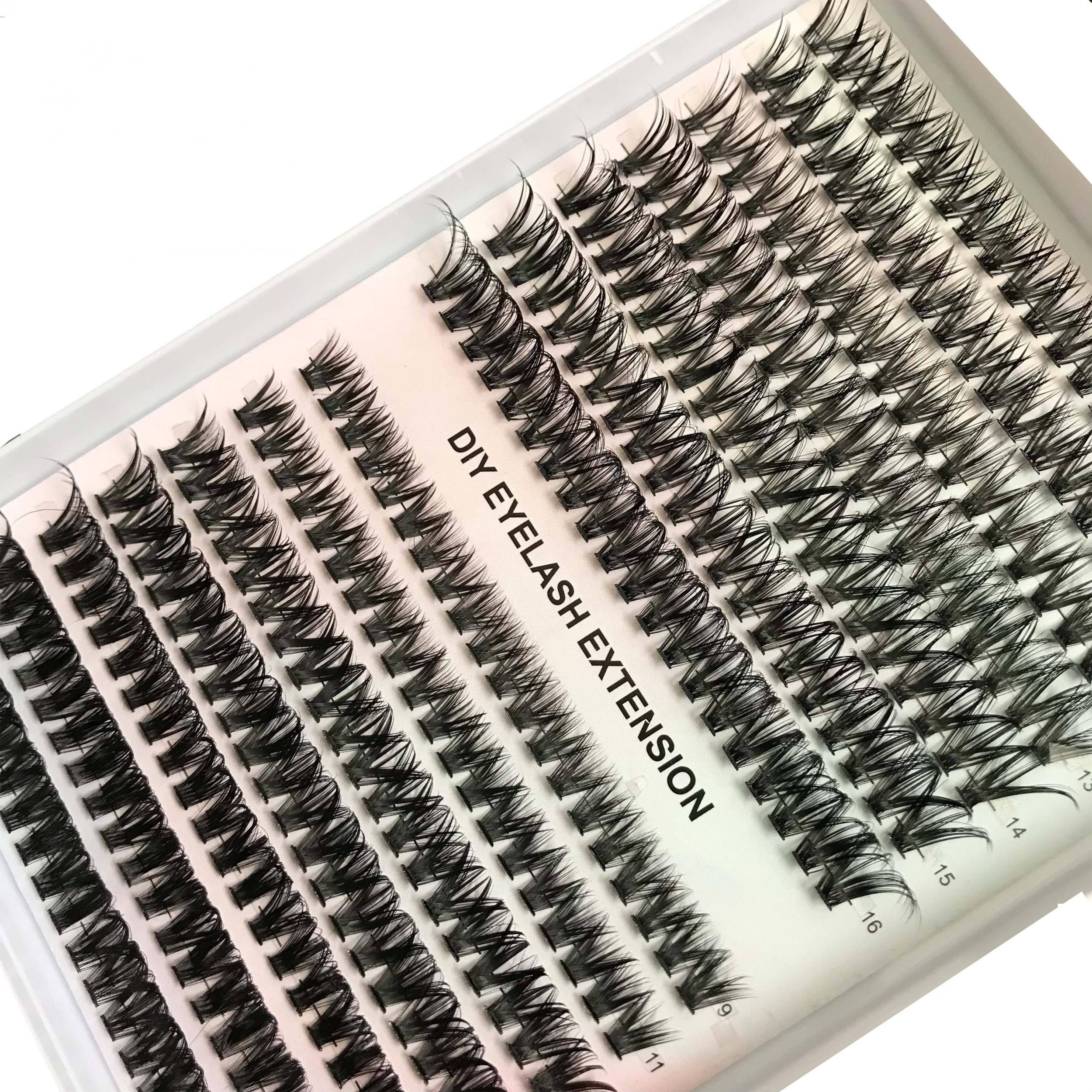 DIY False Eyelashes Set With Glue And Tweezer Cluster Lashes