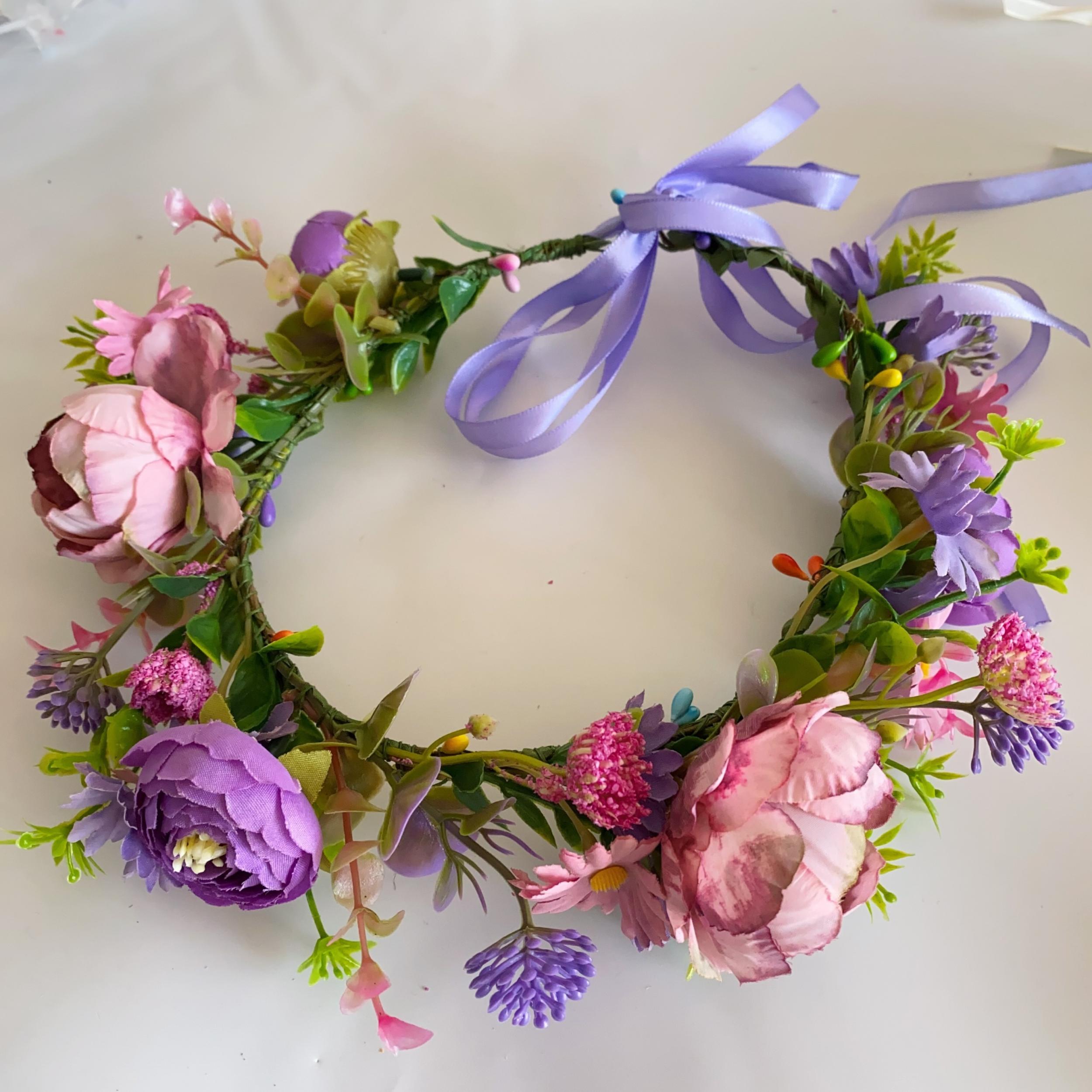 Floral Bridal Headband Artificial Flower Crown for Wedding Princess