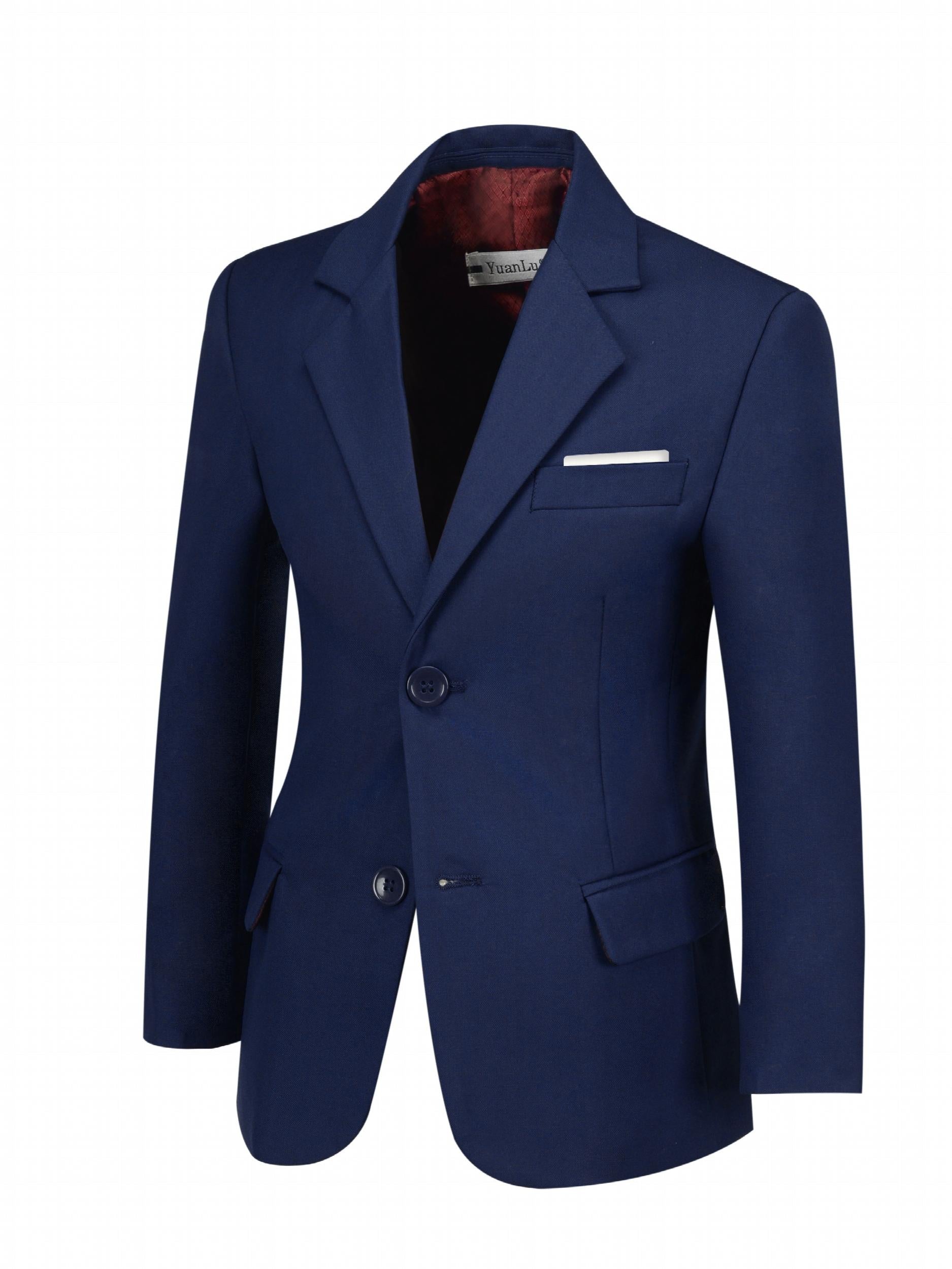 Boys Blazer Slim Suit Coat Formal One Button Jacket